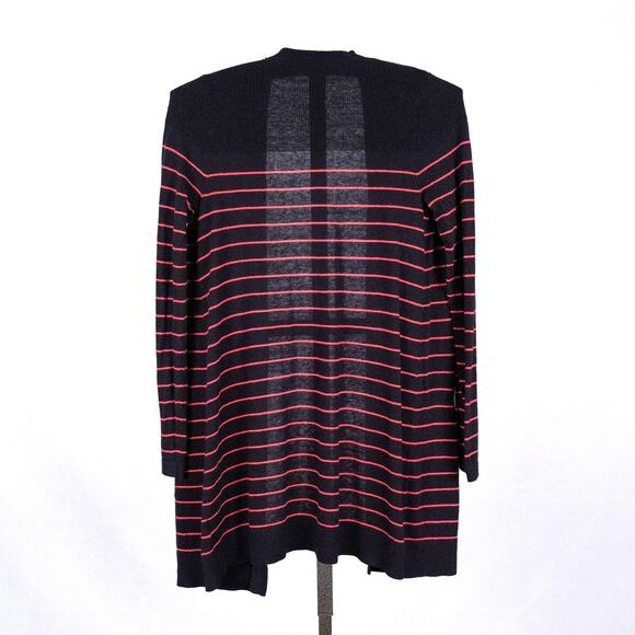 Talbots Cotton Cashmere Blend Blue Striped Cardigan Women's SMALL Casual Classic - Picture 2 of 7